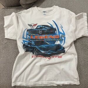 White Corvette Graphic T-Shirt size Large